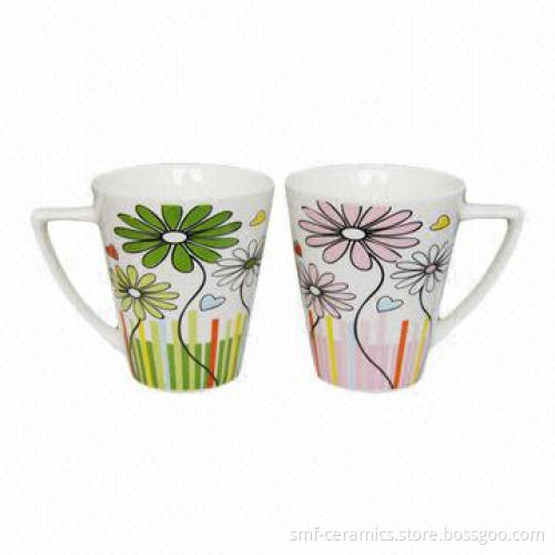 11oz Newbone China Mug with Flower Designs, Special Handle and Reasonable Price